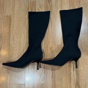 Donald J Pliner Foxi Black Strech Tall Shaft Boots 18”  Size 8.5 M